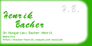 henrik bacher business card